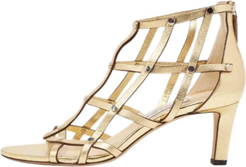 Jimmy Choo Pre-owned Leather sandals Yellow Dames