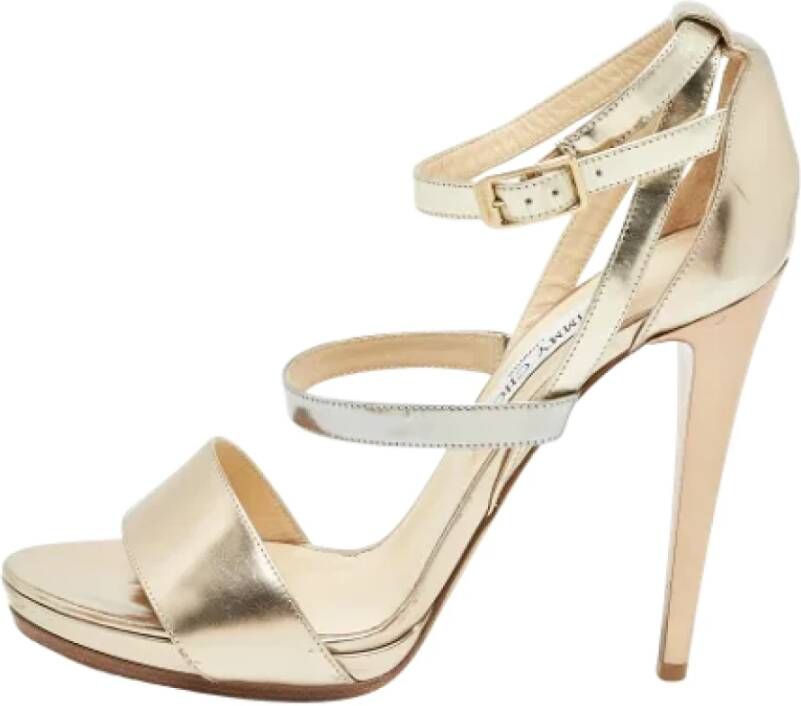 Jimmy Choo Pre-owned Leather sandals Yellow Dames