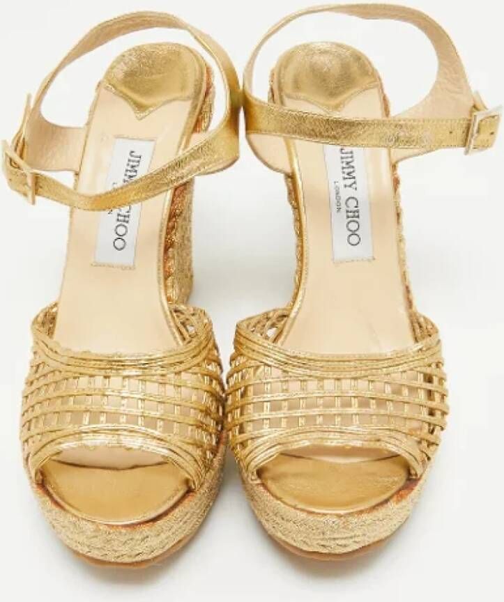 Jimmy Choo Pre-owned Leather sandals Yellow Dames