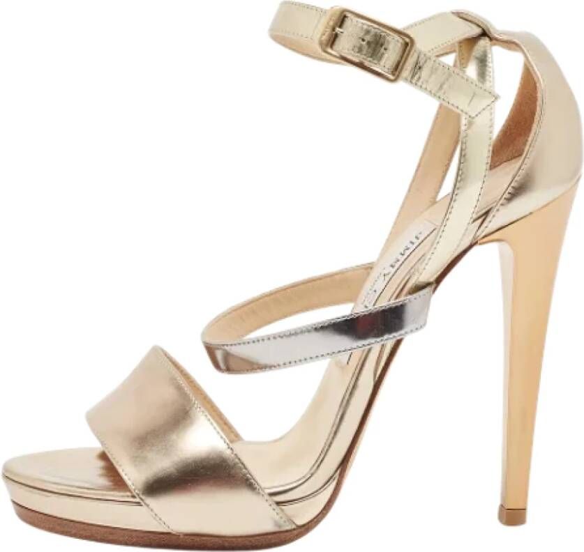 Jimmy Choo Pre-owned Leather sandals Yellow Dames