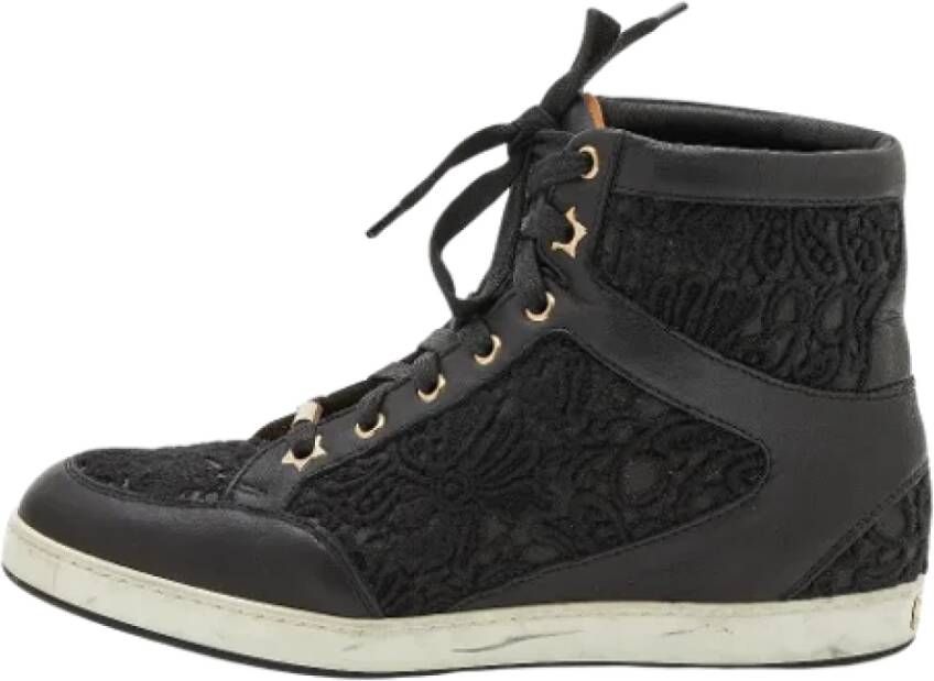 Jimmy Choo Pre-owned Leather sneakers Black Dames