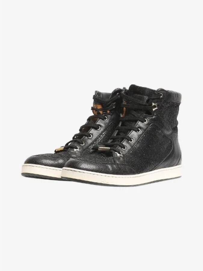 Jimmy Choo Pre-owned Leather sneakers Black Dames