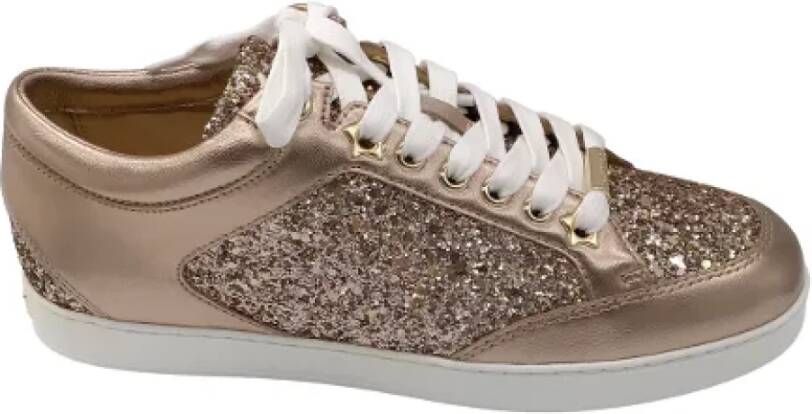 Jimmy Choo Pre-owned Leather sneakers Gray Dames