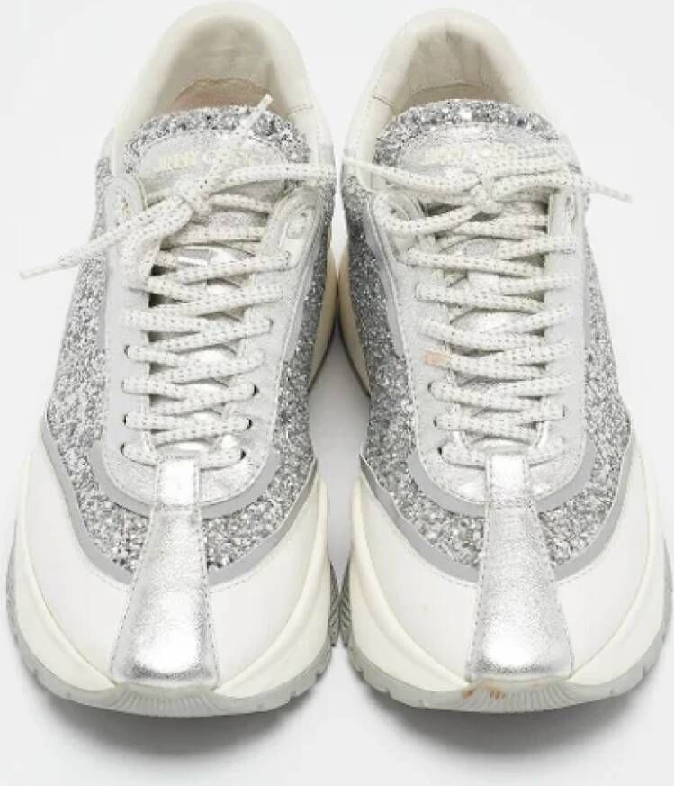 Jimmy Choo Pre-owned Leather sneakers Gray Dames