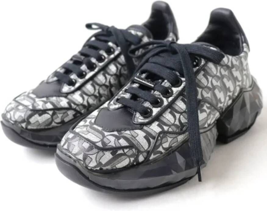 Jimmy Choo Pre-owned Leather sneakers Gray Dames