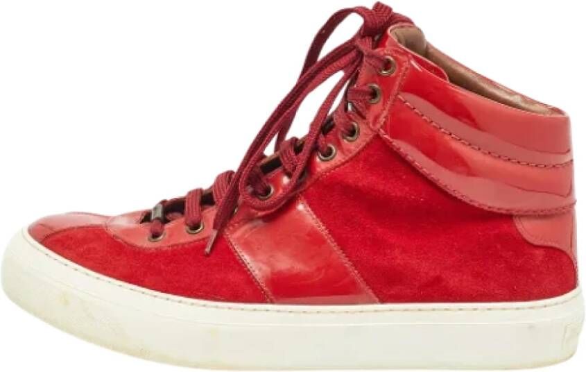 Jimmy Choo Pre-owned Leather sneakers Red Heren