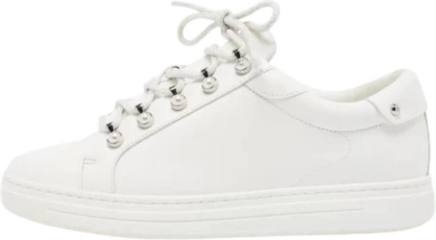 Jimmy Choo Pre-owned Leather sneakers White Dames