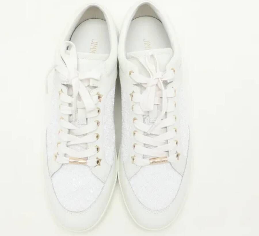 Jimmy Choo Pre-owned Leather sneakers White Dames