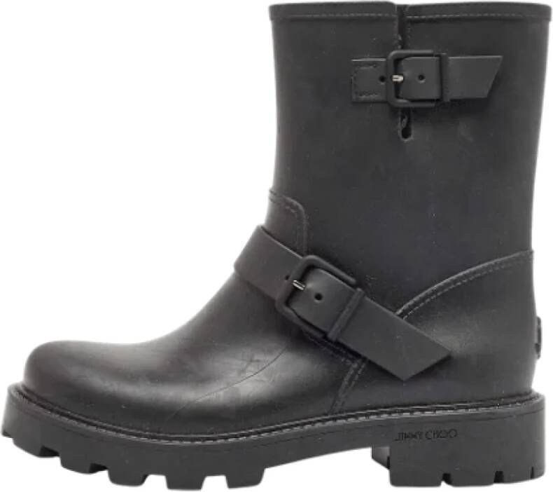 Jimmy Choo Pre-owned Rubber boots Black Dames