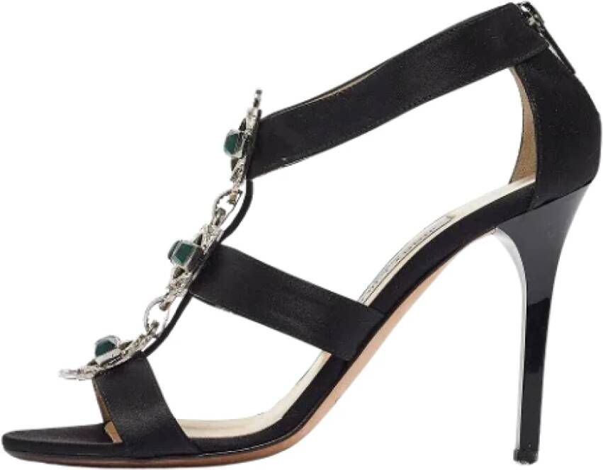 Jimmy Choo Pre-owned Satin sandals Black Dames