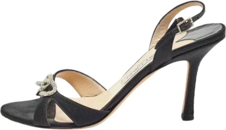 Jimmy Choo Pre-owned Satin sandals Black Dames