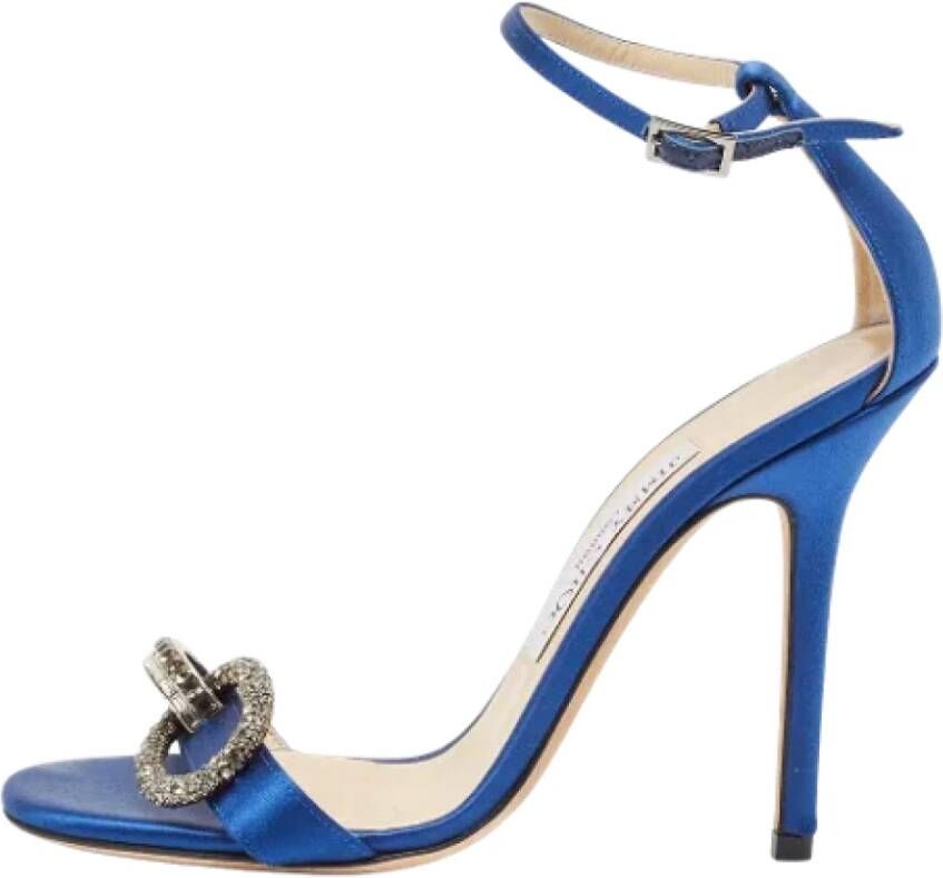 Jimmy Choo Pre-owned Satin sandals Blue Dames