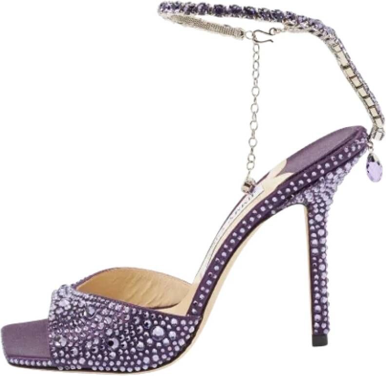 Jimmy Choo Pre-owned Satin sandals Purple Dames