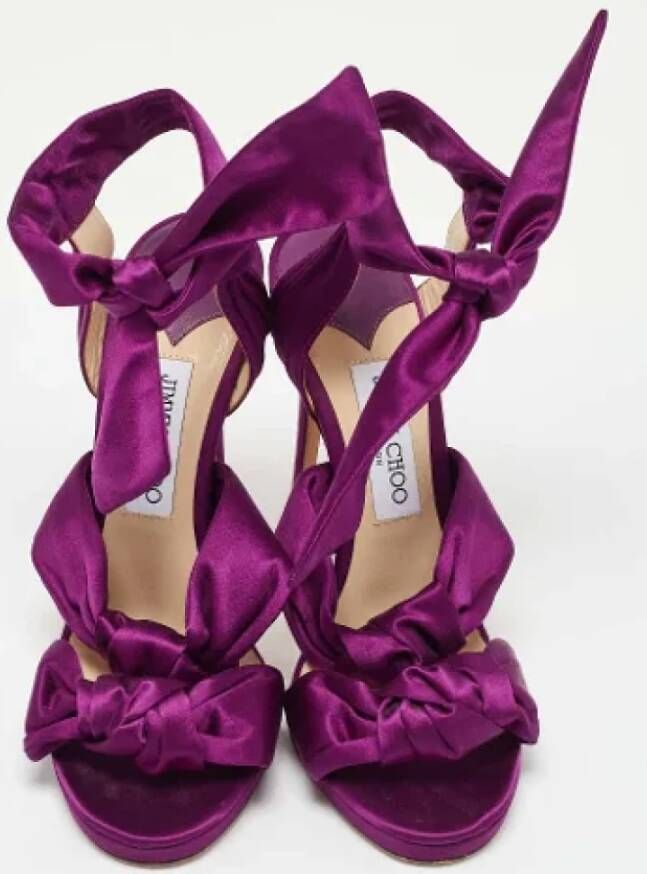 Jimmy Choo Pre-owned Satin sandals Purple Dames