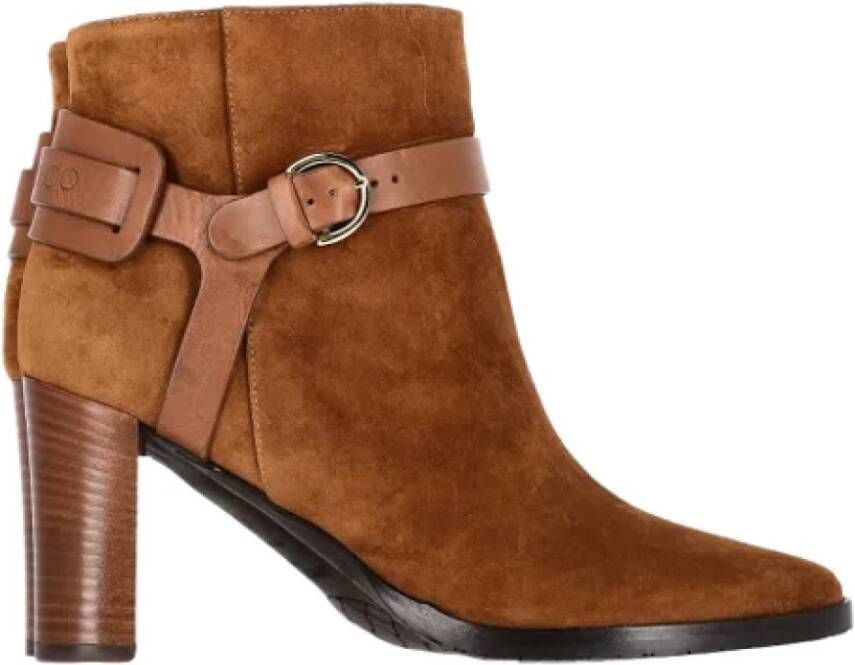 Jimmy Choo Pre-owned Suede boots Brown Dames