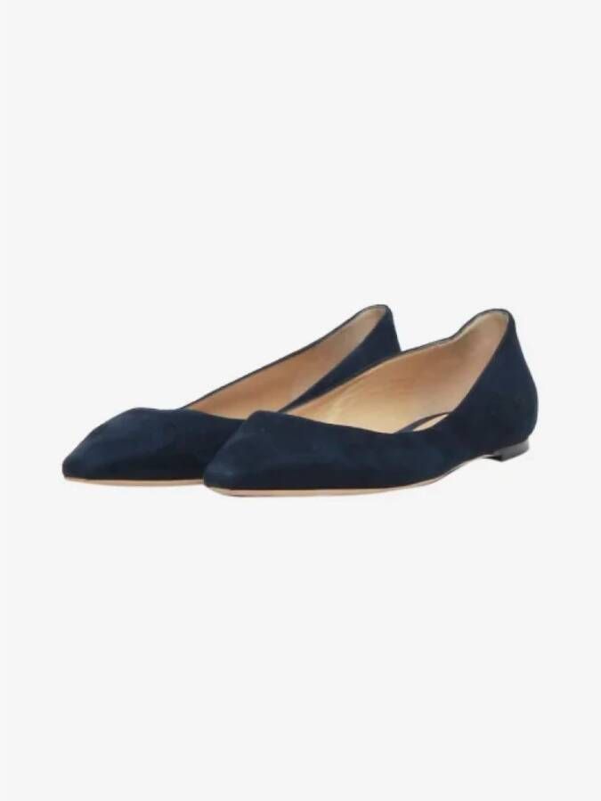 Jimmy Choo Pre-owned Suede flats Blue Dames