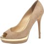 Jimmy Choo Pre-owned Suede heels Beige Dames - Thumbnail 1