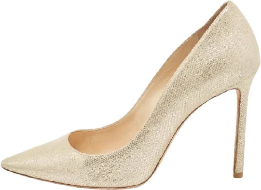 Jimmy Choo Pre-owned Suede heels Beige Dames