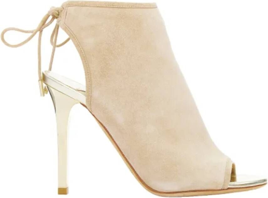 Jimmy Choo Pre-owned Suede heels Beige Dames