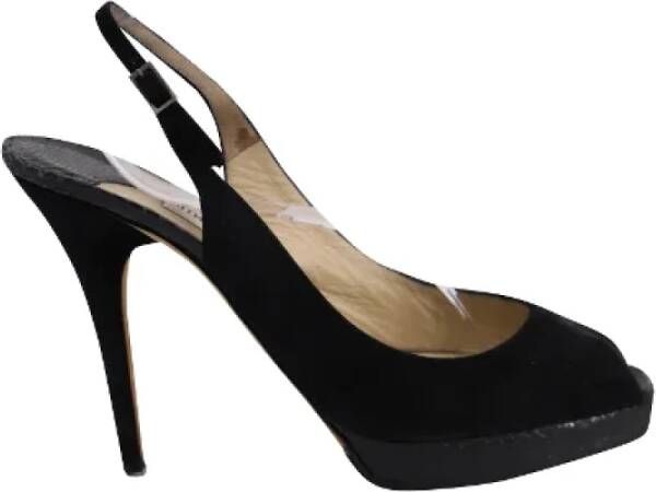 Jimmy Choo Pre-owned Suede heels Black Dames