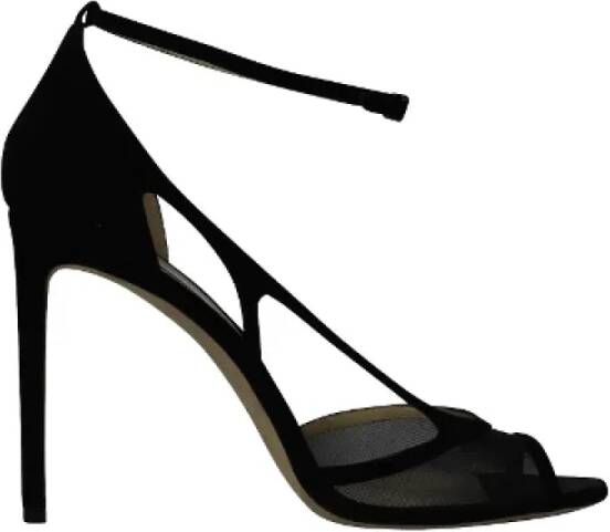 Jimmy Choo Pre-owned Suede heels Black Dames