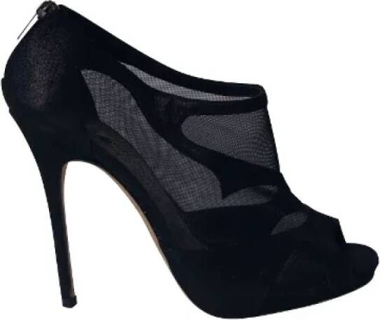 Jimmy Choo Pre-owned Suede heels Black Dames