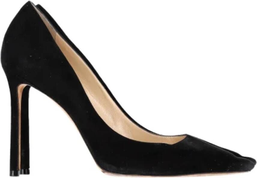 Jimmy Choo Pre-owned Suede heels Black Dames