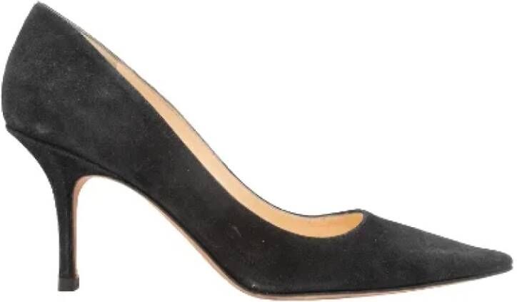 Jimmy Choo Pre-owned Suede heels Black Dames