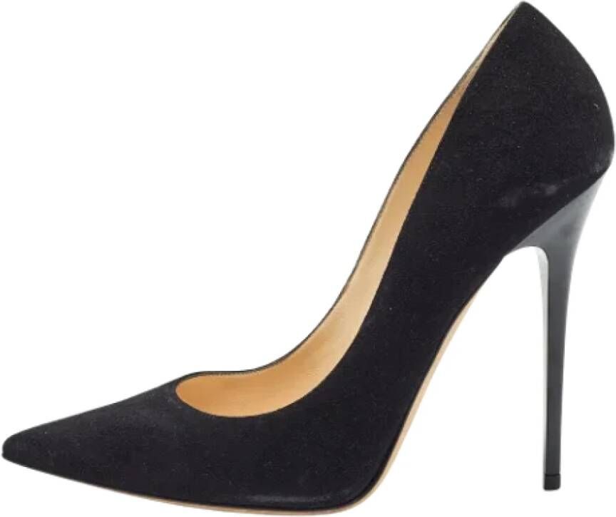 Jimmy Choo Pre-owned Suede heels Black Dames