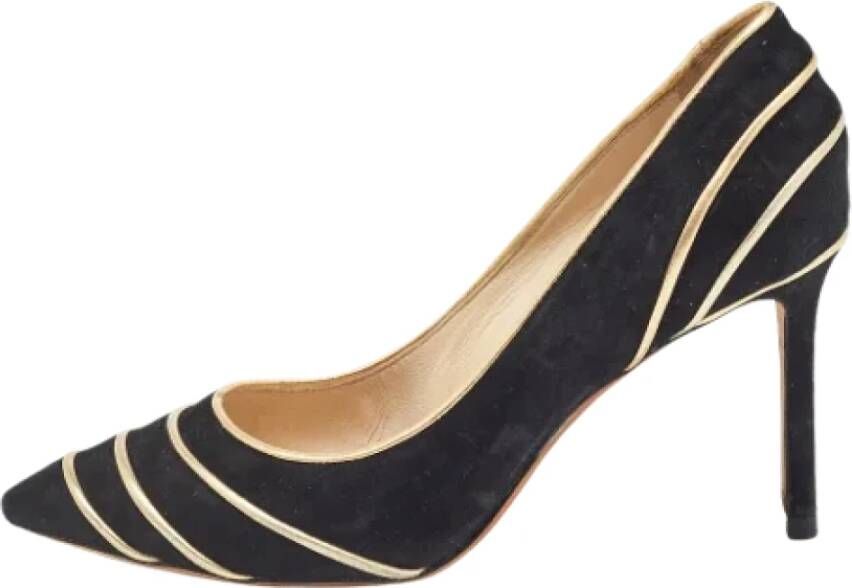 Jimmy Choo Pre-owned Suede heels Black Dames