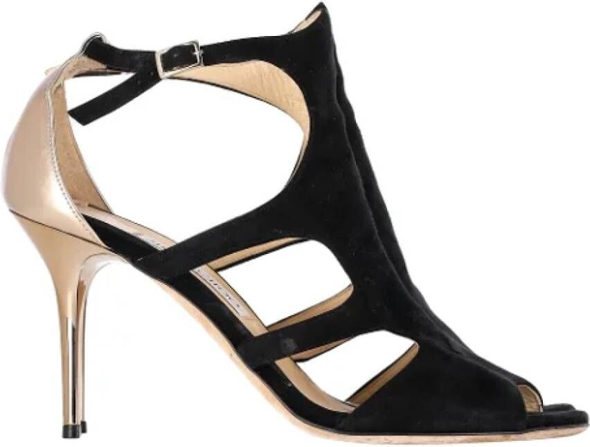 Jimmy Choo Pre-owned Suede heels Black Dames