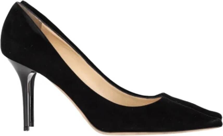 Jimmy Choo Pre-owned Suede heels Black Dames