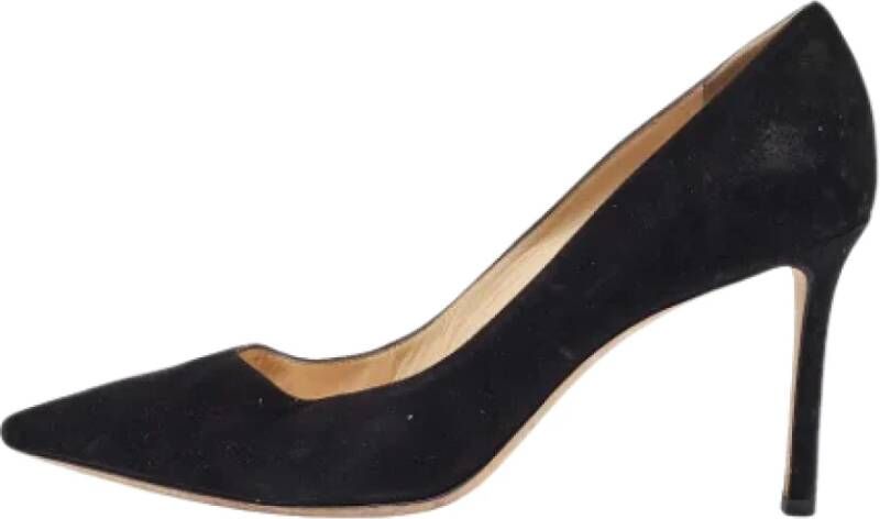 Jimmy Choo Pre-owned Suede heels Black Dames