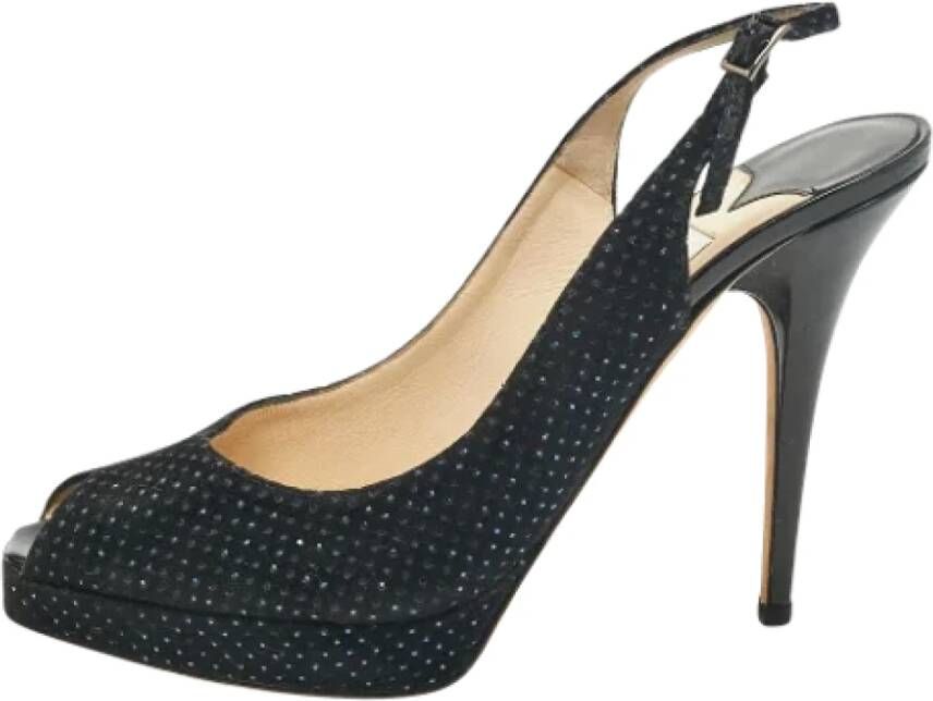 Jimmy Choo Pre-owned Suede heels Black Dames