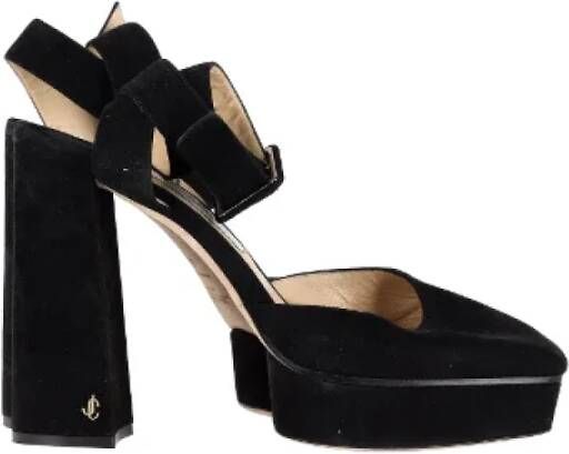 Jimmy Choo Pre-owned Suede heels Black Dames