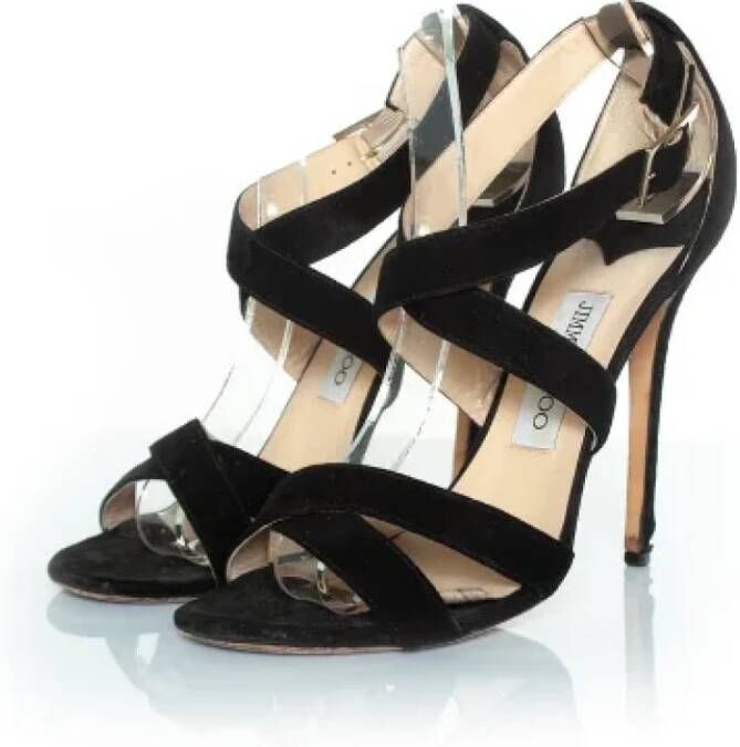 Jimmy Choo Pre-owned Suede heels Black Dames