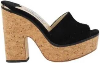 Jimmy Choo Pre-owned Suede heels Black Dames