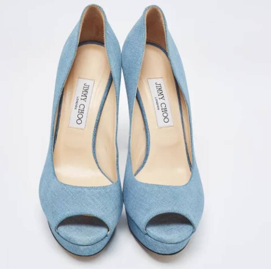 Jimmy Choo Pre-owned Suede heels Blue Dames