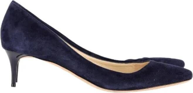 Jimmy Choo Pre-owned Suede heels Blue Dames