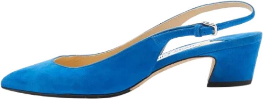 Jimmy Choo Pre-owned Suede heels Blue Dames