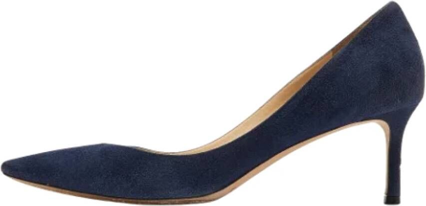 Jimmy Choo Pre-owned Suede heels Blue Dames