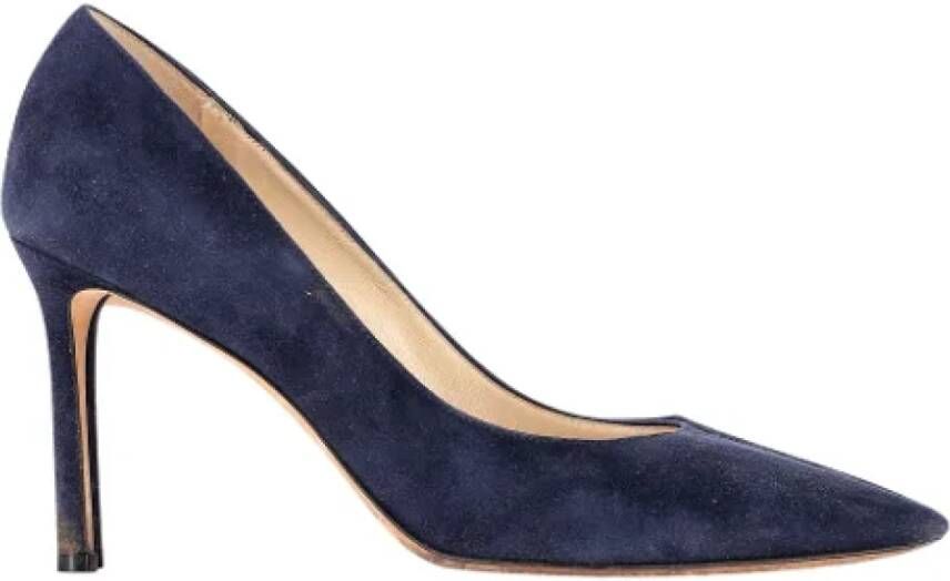 Jimmy Choo Pre-owned Suede heels Blue Dames