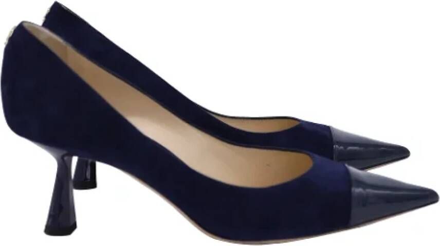 Jimmy Choo Pre-owned Suede heels Blue Dames