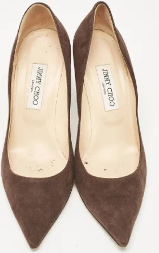 Jimmy Choo Pre-owned Suede heels Brown Dames