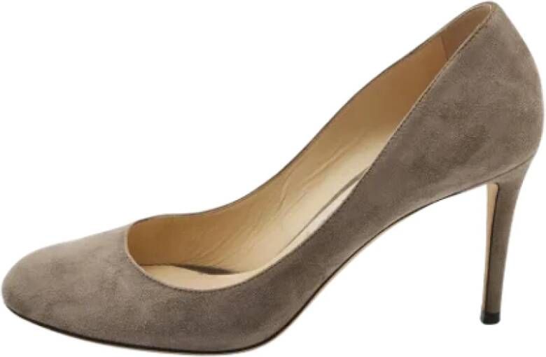 Jimmy Choo Pre-owned Suede heels Gray Dames