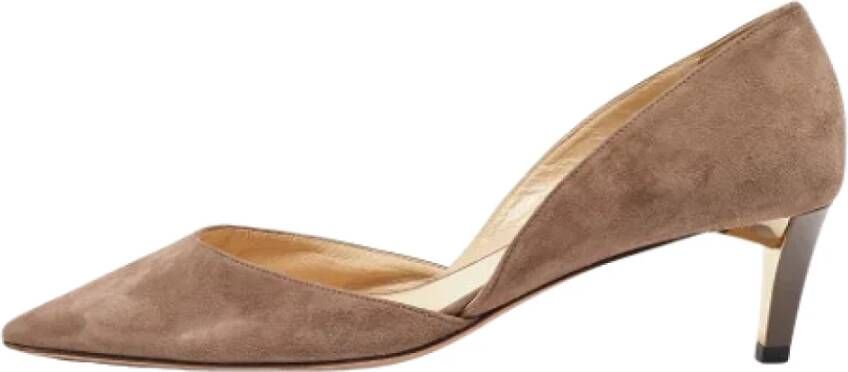 Jimmy Choo Pre-owned Suede heels Gray Dames