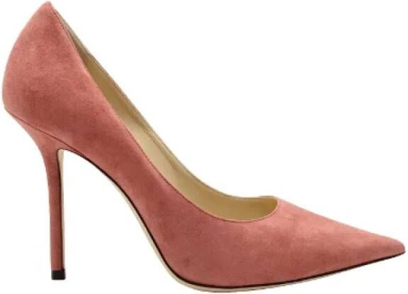 Jimmy Choo Pre-owned Suede heels Pink Dames