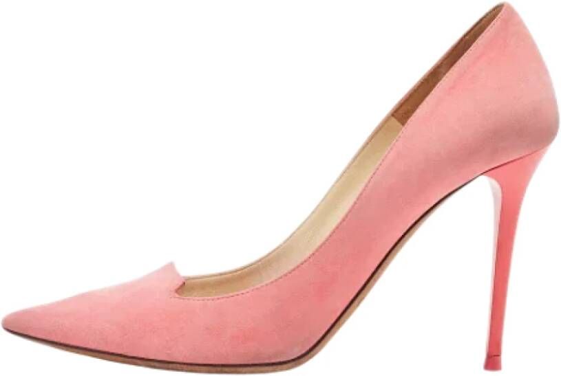 Jimmy Choo Pre-owned Suede heels Pink Dames