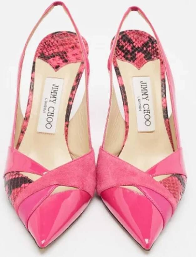 Jimmy Choo Pre-owned Suede heels Pink Dames