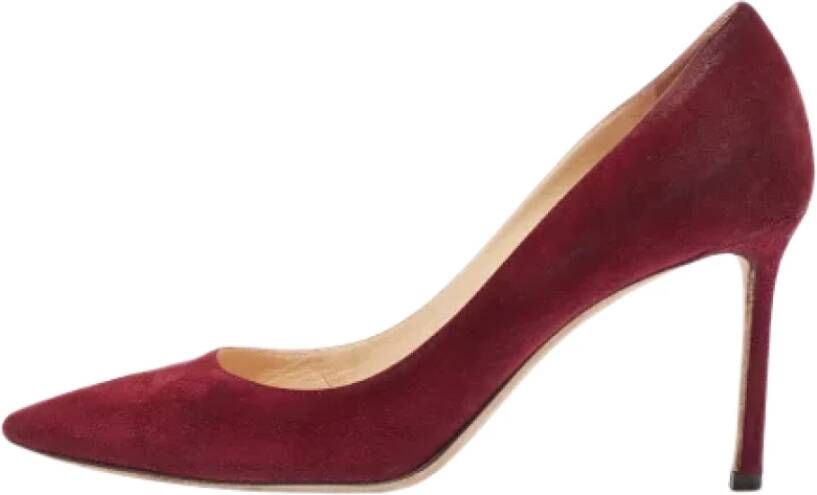 Jimmy Choo Pre-owned Suede heels Red Dames